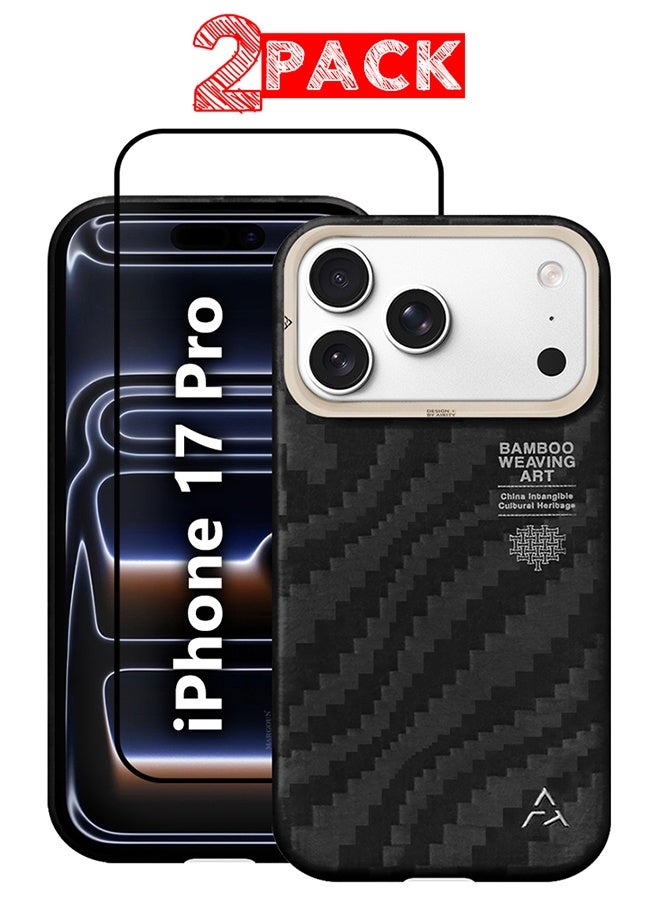 AIRITY Bamboo Fiber Protective Case for iPhone 17 Pro – Ultra Durable, Lightweight & Premium Design Black - Image 1